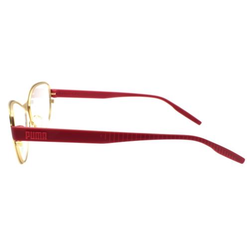 Puma PU0292O 002 Women`s Eyeglasses Frames Cat Eye 57-14-145 Gold / Red