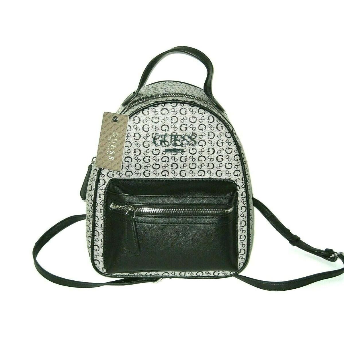 Guess Backpack Bag Handbag Women Logo Van Buren SV826830 Black/silver