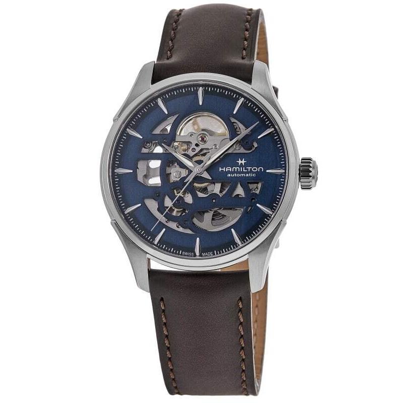 Hamilton Jazzmaster Skeleton Auto Blue Dial Brown Men`s Watch H42535541