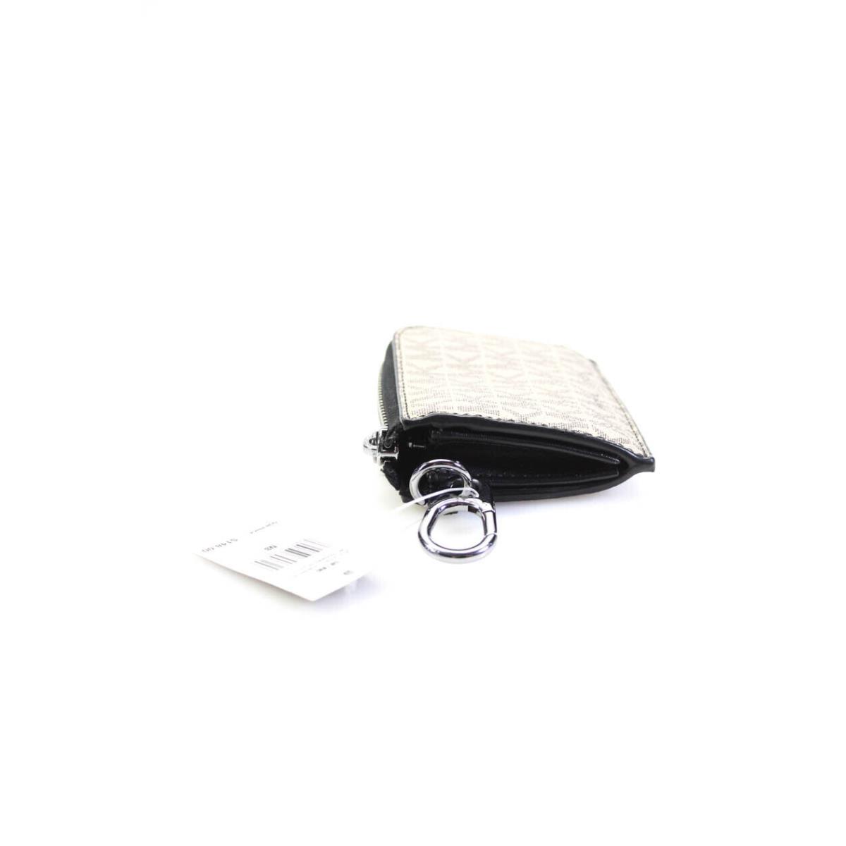 Michael Kors Womens Hemp Brown Leather MK Carabiner Zip Wall Cardholder Wallet