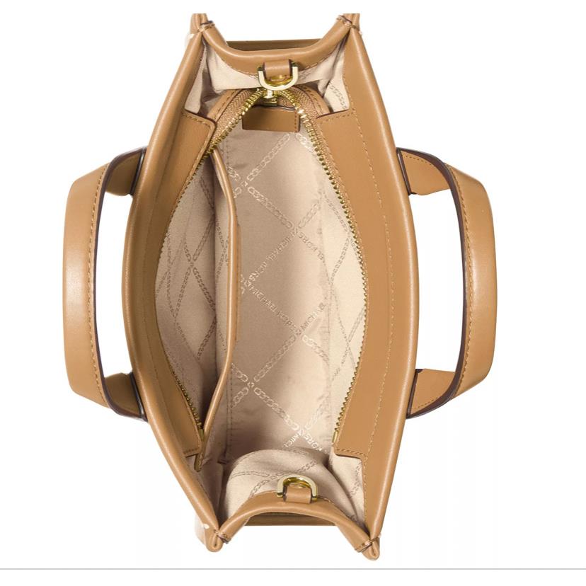 Michael Kors Gigi Small East West Leather Messenger Camel