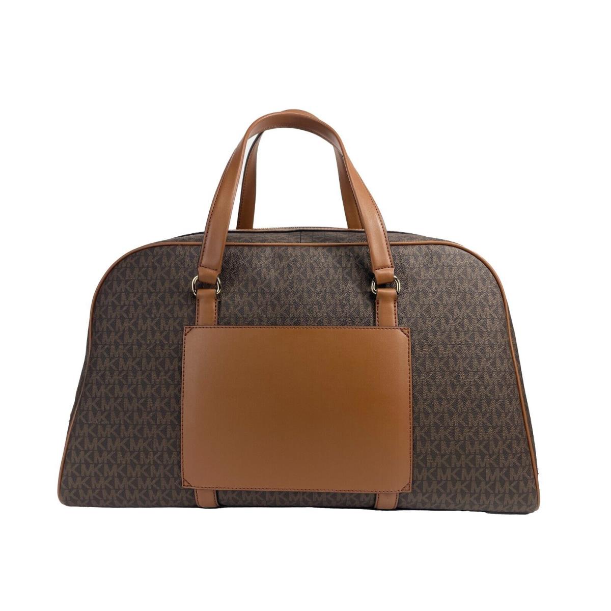 Michael Kors Travel Extra Large Brown Pvc Top Zip Weekender Luggage Bag