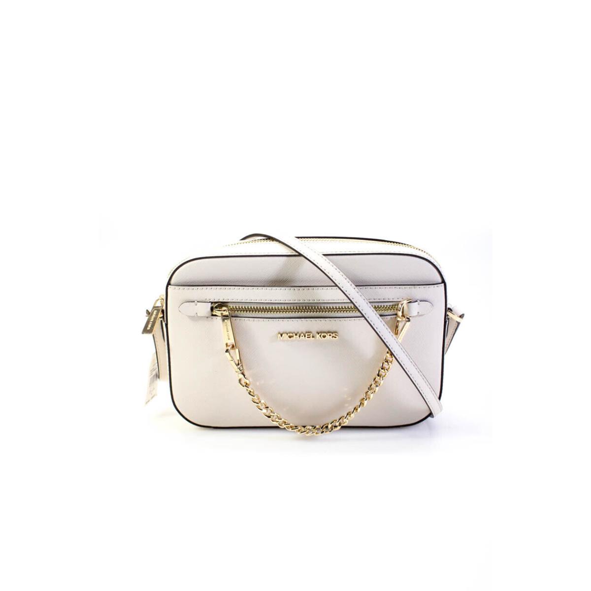Kors Womens Cream Large Zip Chain Crossbody Bag Handbag