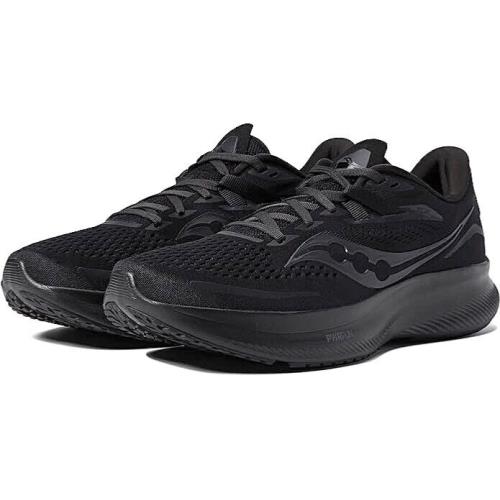 Saucony Ride 15 Men`s Size 10.5 Running Shoes - Triple Black S20729-14 - Black