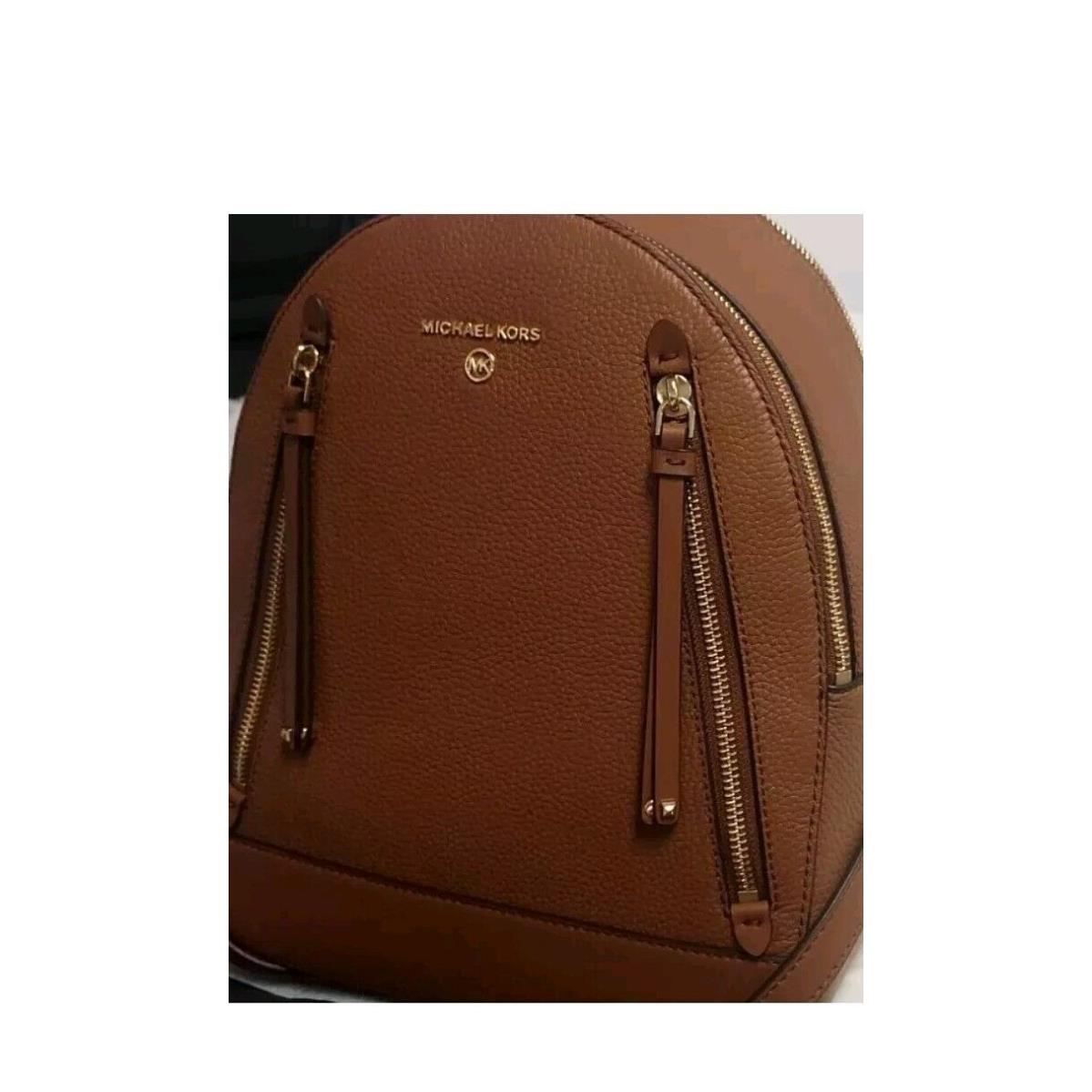 Michael Kors Brooklyn Medium Pebbled Luggage Leather Backpack