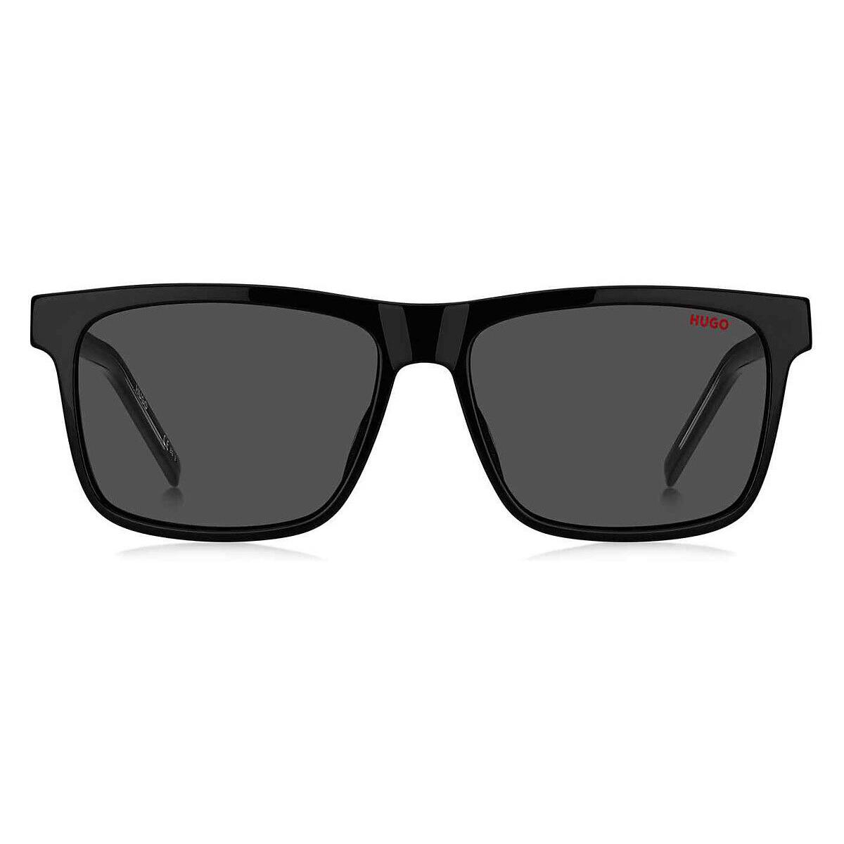 Hugo Boss HG 1242/S Sunglasses Men Black Gray Rectangle 56