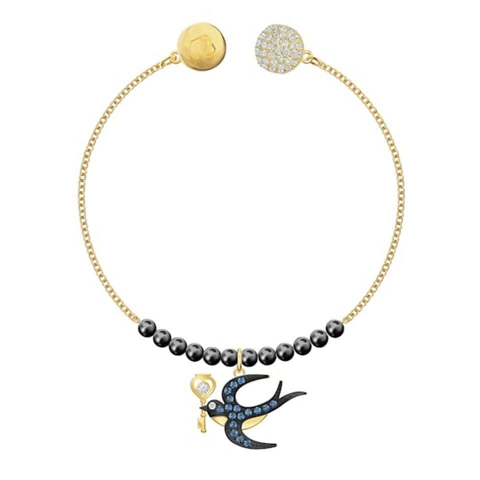 Swarovski Crystal Remix Swallow Bracelet Strand Gold-tone Plated -5511085 S