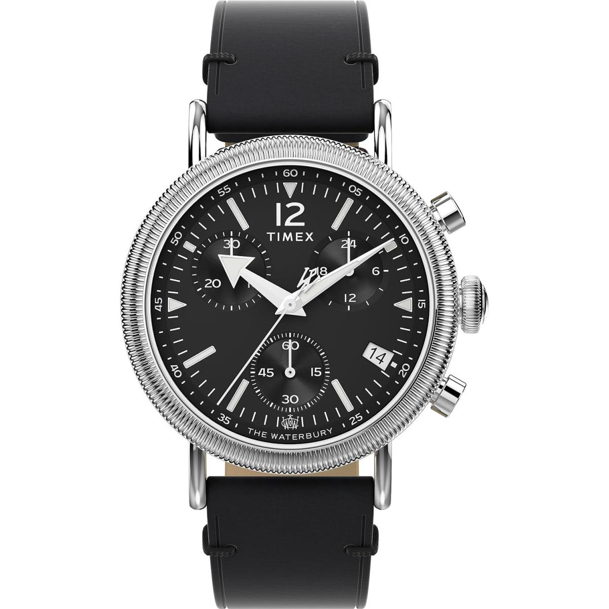 Timex Men`s Waterbury 40mm Traditional Watch Black/Black/Silver-Tone/Chrono