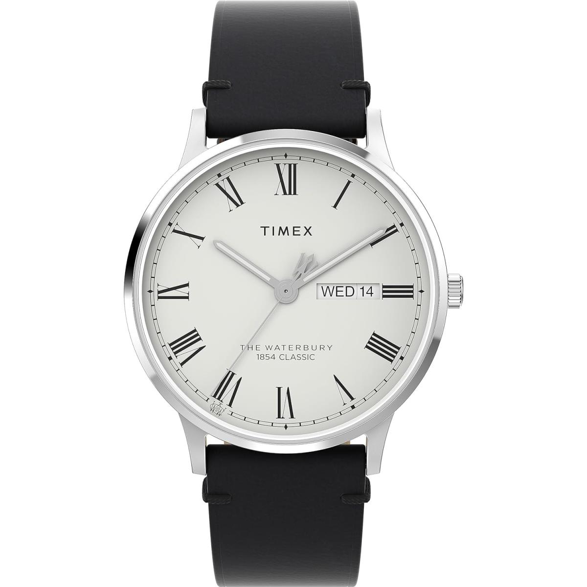 Timex Men`s Waterbury 40mm Traditional Watch Black/White/Stainless Steel