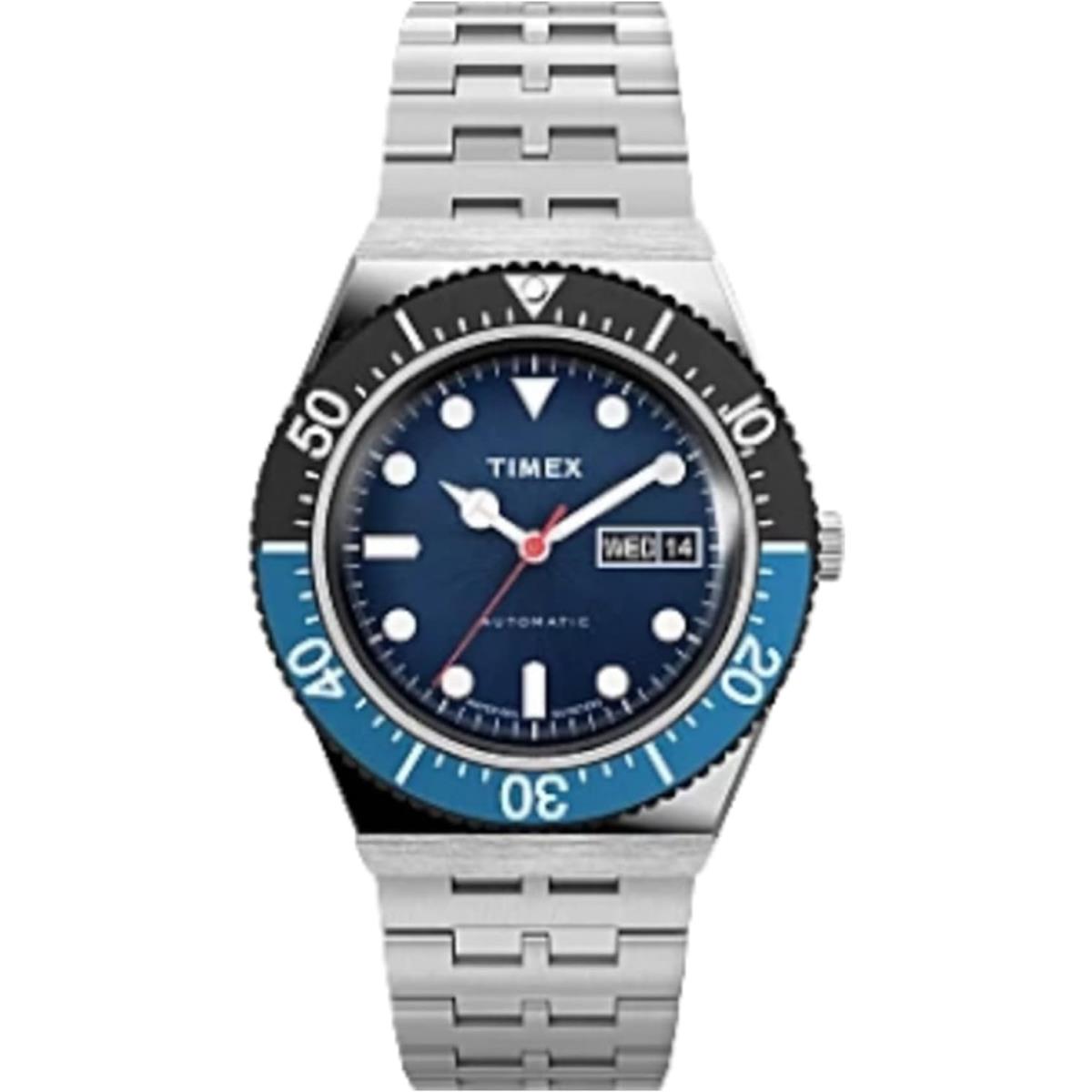 Timex Men`s M79 Automatic 40mm Watch Stainless Steel/Blue/Stainless Steel