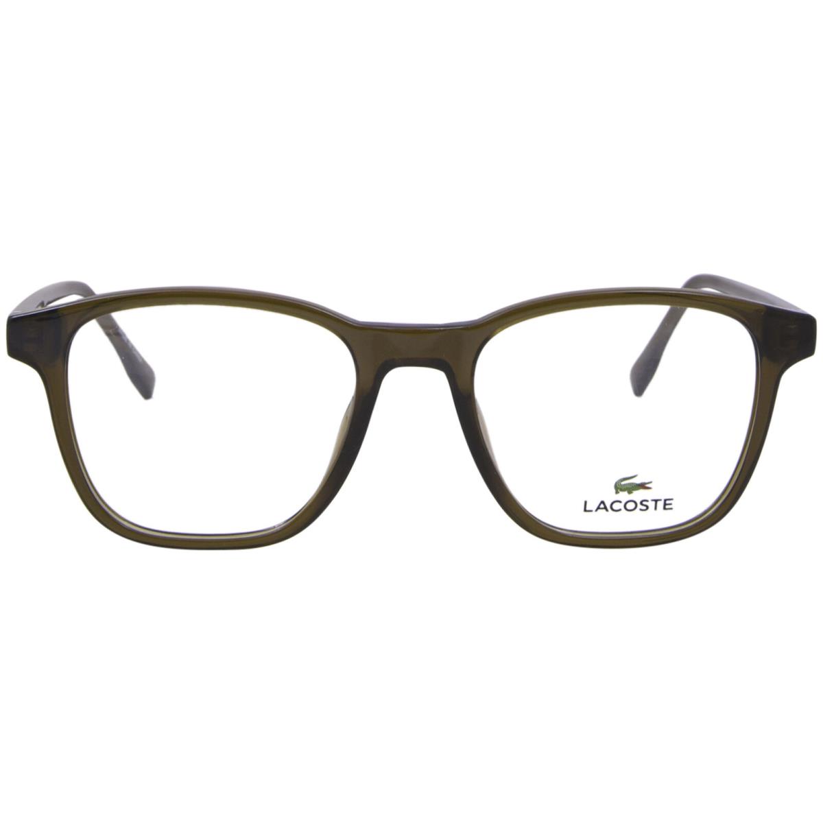 Lacoste L2949 275 Eyeglasses Men`s Transparent Khaki Full Rim 52mm