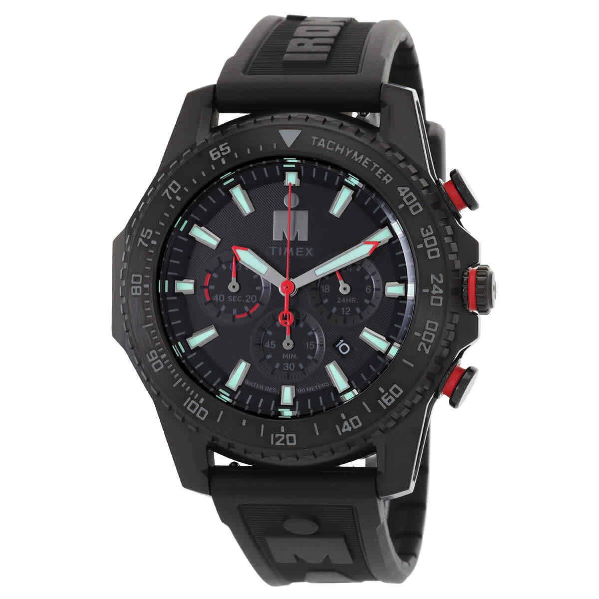 Timex Ironman Adrenaline Chronograph Quartz Black Dial Men`s Watch TW2W55400 - Dial: Black, Band: Black, Bezel: Black