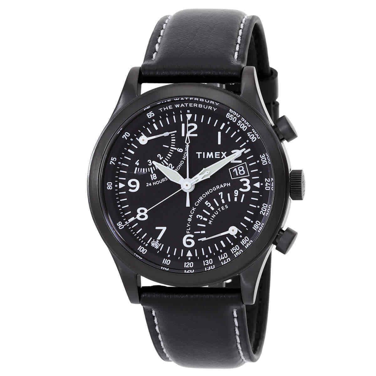 Waterbury Chronograph Gmt Quartz Black Dial Men`s Watch TW2W48000 by Timex