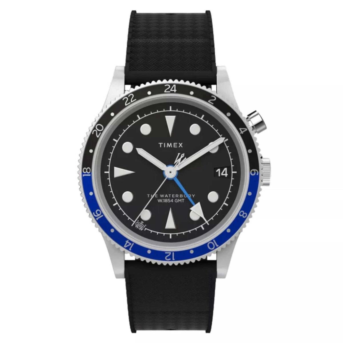 Timex Men`s Watch Waterbury Quartz Black Dial Synthetic Rubber Strap TW2W22600VQ - Dial: Black, Band: Black