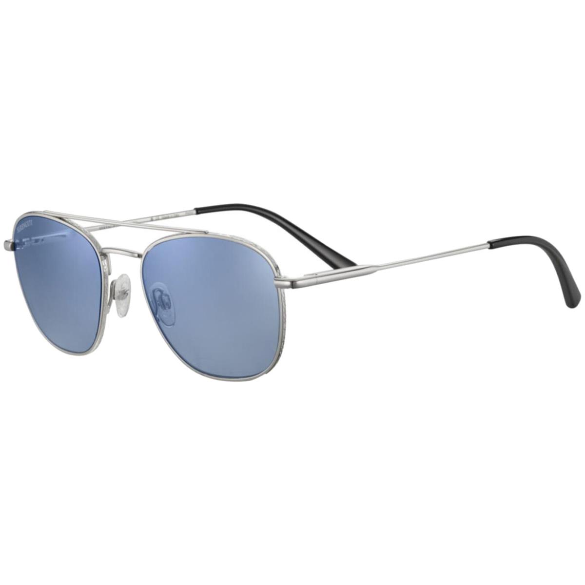 Serengeti Carroll Polarized Photochromic Sunglasses w/ Glass Lens - SS542 Italy Silver-Tone/555nm Blue (SS542002)