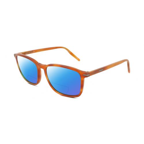 Serengeti Lenwood Unisex Polarized Bifocal Sunglasses Brown Crystal 57mm 41 Opt Blue Mirror
