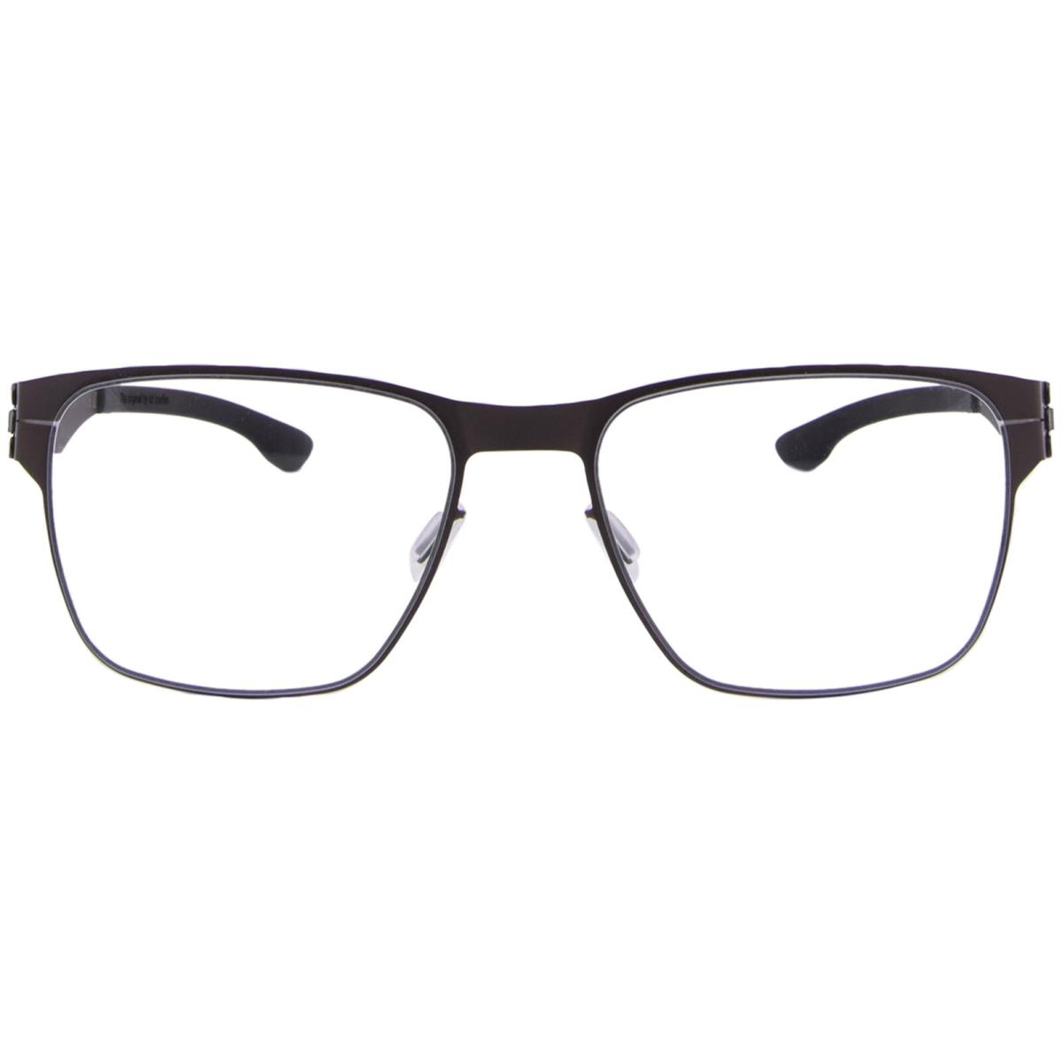 Ic Berlin Hannes-s Eyeglasses Men`s Teak/black Full Rim Square Shape 55mm - Frame: Gray