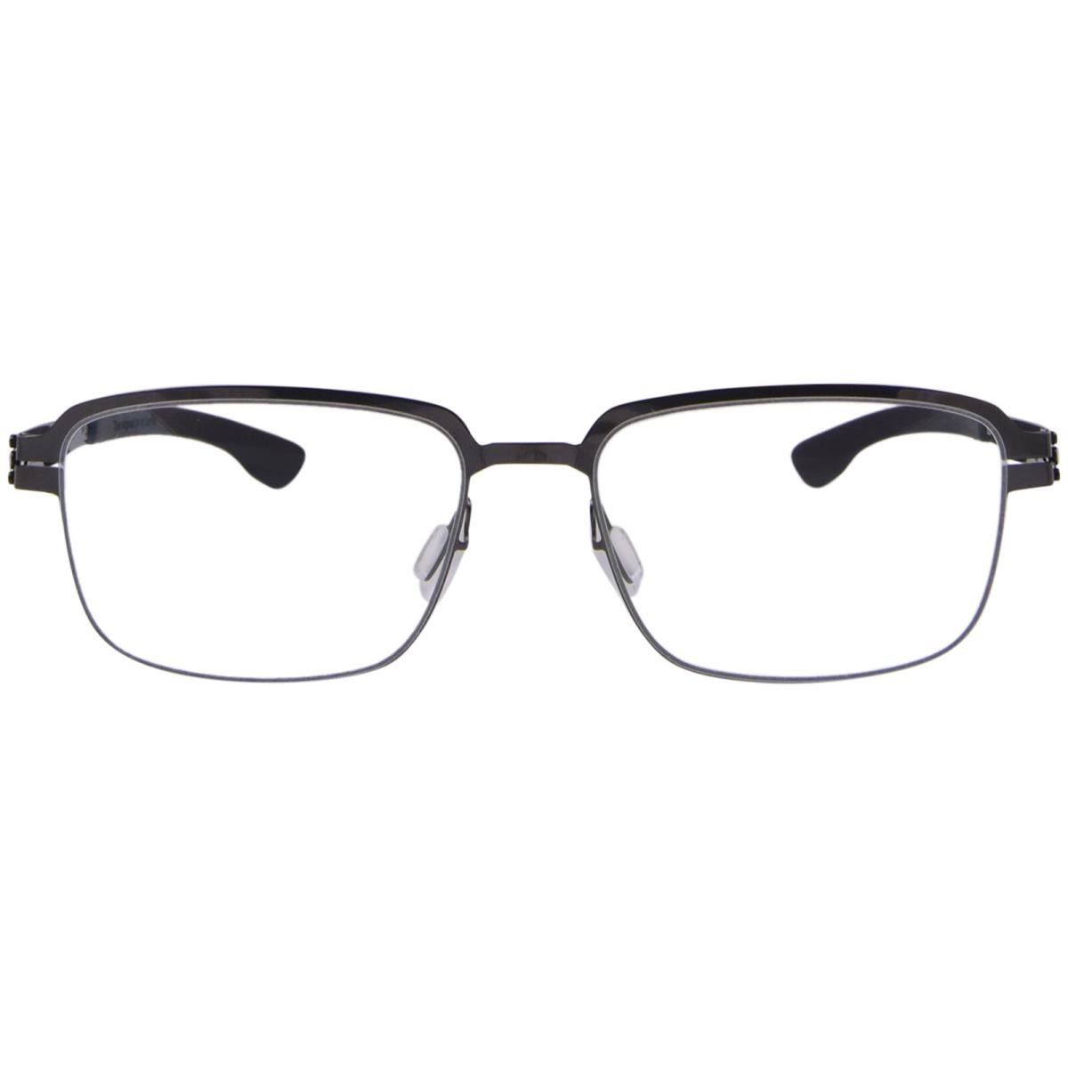 Ic Berlin Luan Eyeglasses Men`s Gunmetal/black Full Rim Square Shape 53mm - Frame: Gunmetal