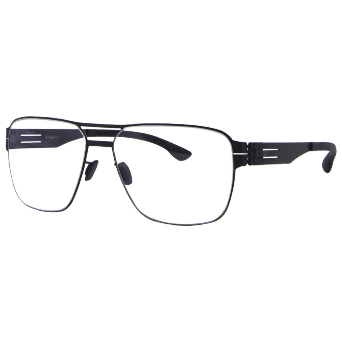 Ic Berlin Elias Eyeglasses Men`s Black Full Rim Square Shape 59mm