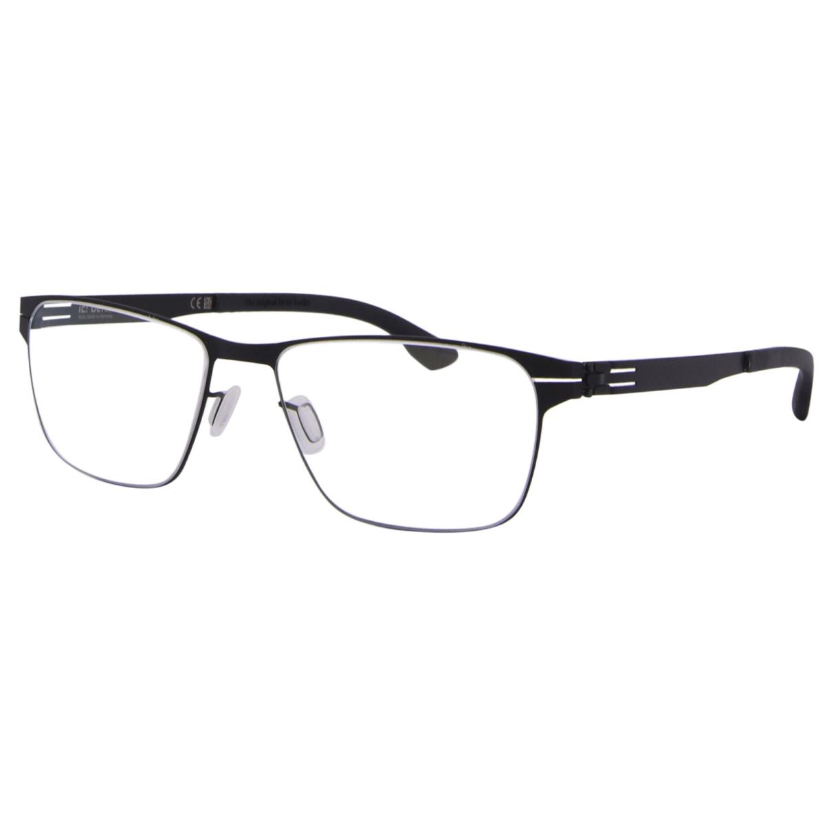 Ic Berlin Henning-o Eyeglasses Men`s Black Full Rim Square Shape 52mm