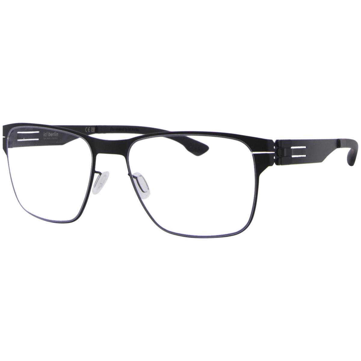 Ic Berlin Hannes-s Eyeglasses Men`s Black Full Rim Square Shape 55mm