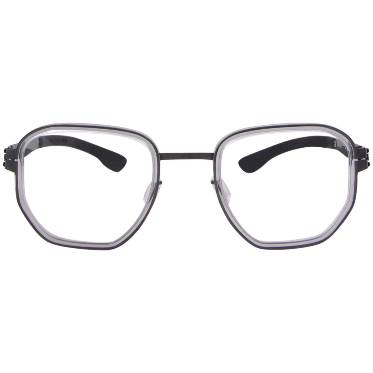 Ic Berlin Hiro Eyeglasses Men`s Gunmetal/sky Grey Full Rim Square Shape 46mm