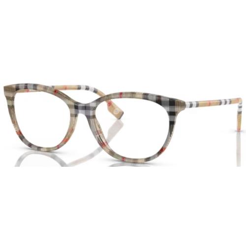 Burberry BE2389F 4087 Eyeglasses Women`s Vintage Check Full Rim Oval Shape 52mm