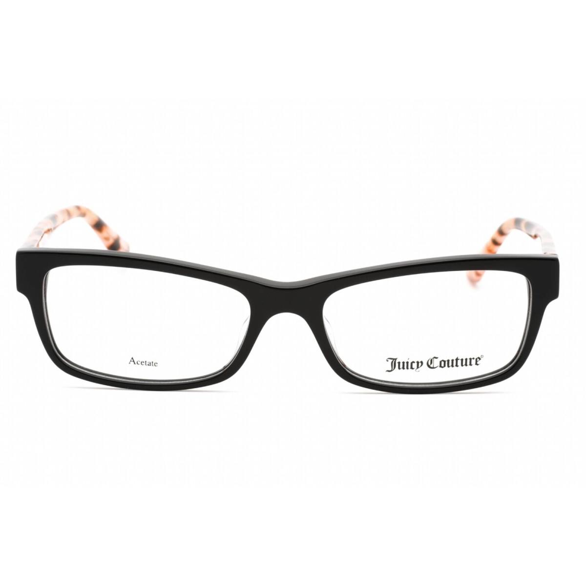 Juicy Couture Women`s Eyeglasses Black Rectangular Plastic Frame JU 236 0807 00