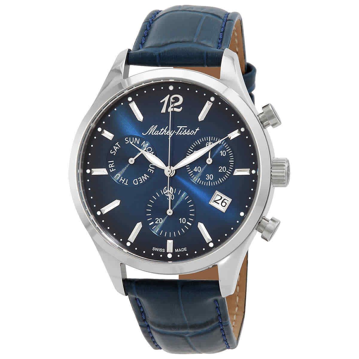 Mathey-tissot Urban Chrono Chronograph Quartz Blue Dial Men`s Watch H411CHALBU