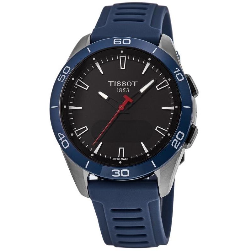 Tissot T-touch Connect Solar Sport Gmt Men`s Watch T153.420.47.051.01 - Face: Digital, Dial: Digital, Band: Blue