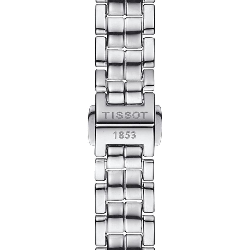 Tissot Flamingo Black Mop Dial Ladies 30mm Watch T0942101112100 - Dial: Black, Band: Gray, Bezel: Silver