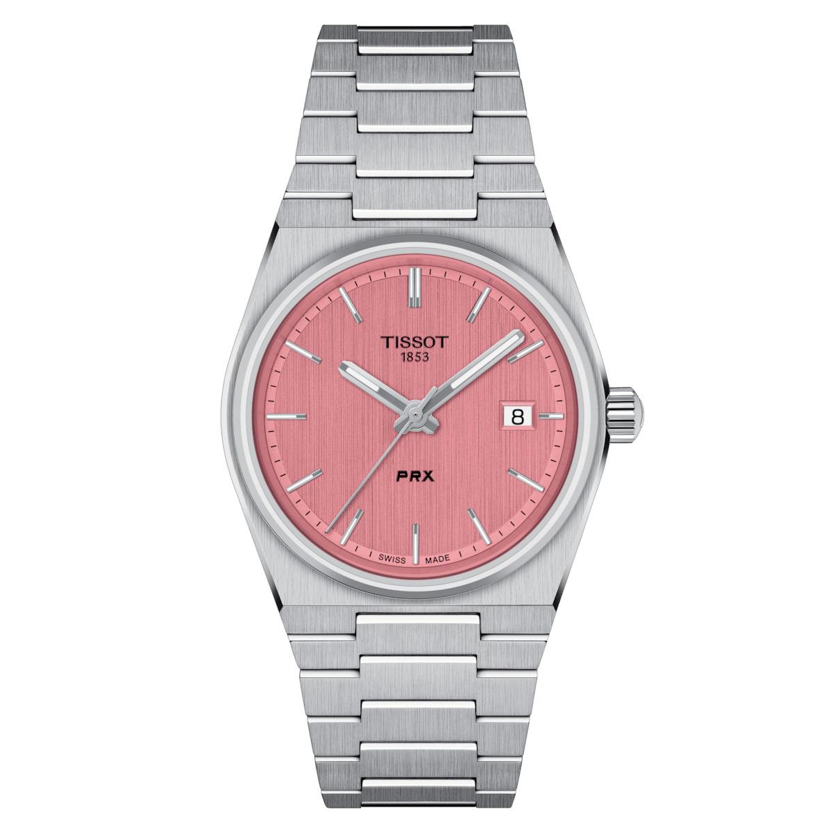 Tissot Prx T137.210.11.331.00 35 mm Steel Pink Dial Tonneau Quartz Women`s Watch