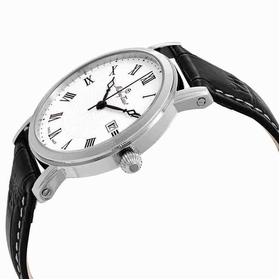 Mathey-tissot City White Dial Black Leather Men`s Watch H611251ABR