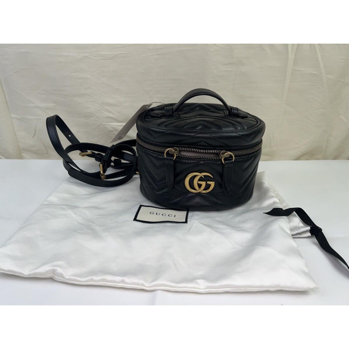 Gucci GG Marmont Mini Backpack Rucksack 598594 Calfskin Leather Black