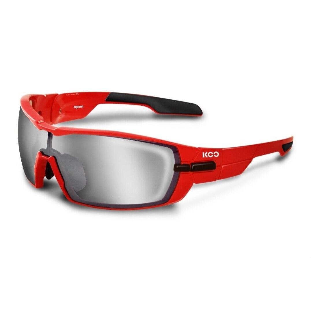 Koo Open Cycling Sunglasses Medium Red/black Smoke Mirror/clear Italy Zeiss Kask