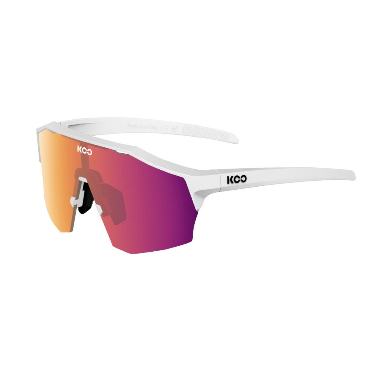 Koo Alibi Cycling Sunglasses - White Matte w/ Fuchsia Photochromic Lens