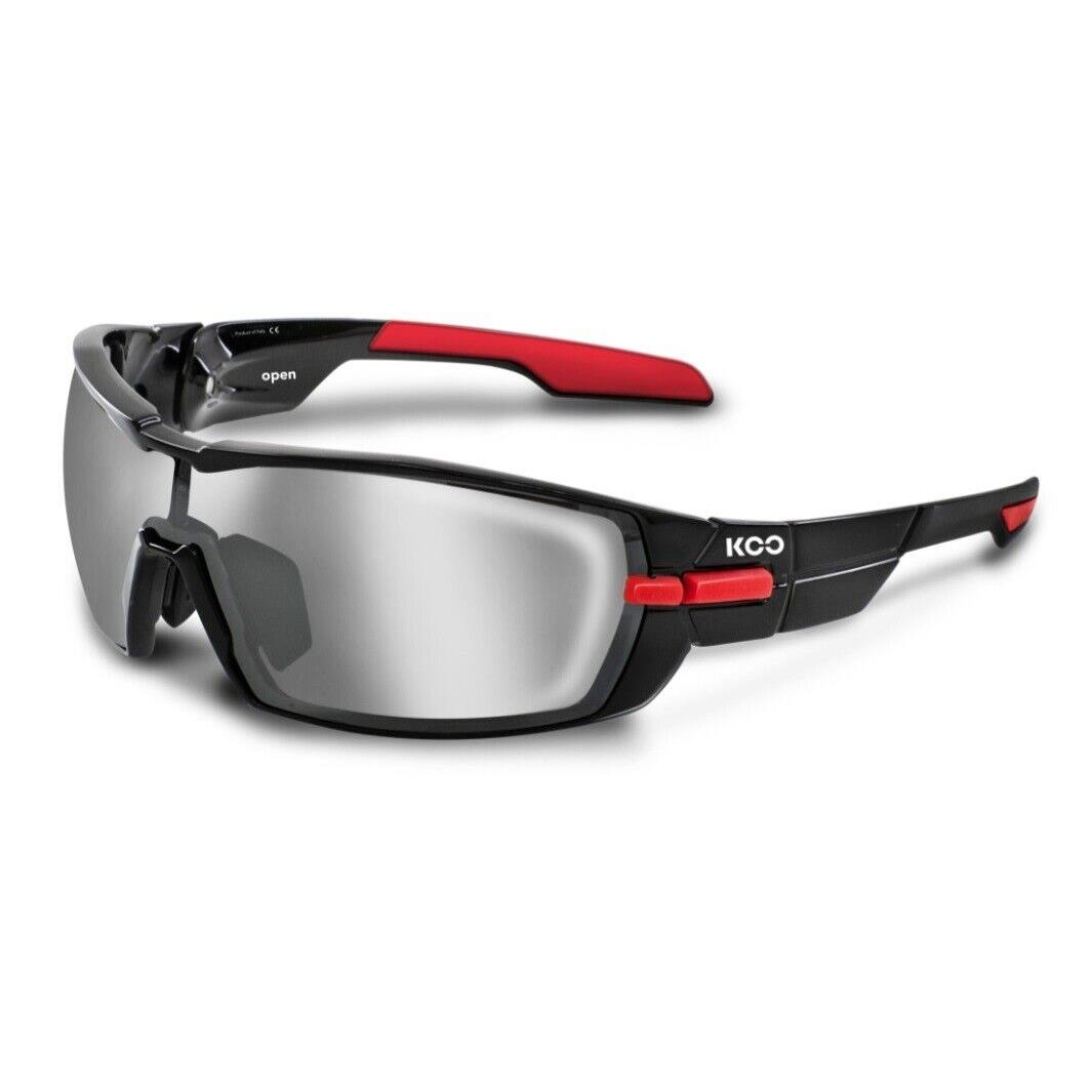 Koo Open Cycling Sunglasses Small Black/red Smoke Mirror/clear Italy Zeiss Kask