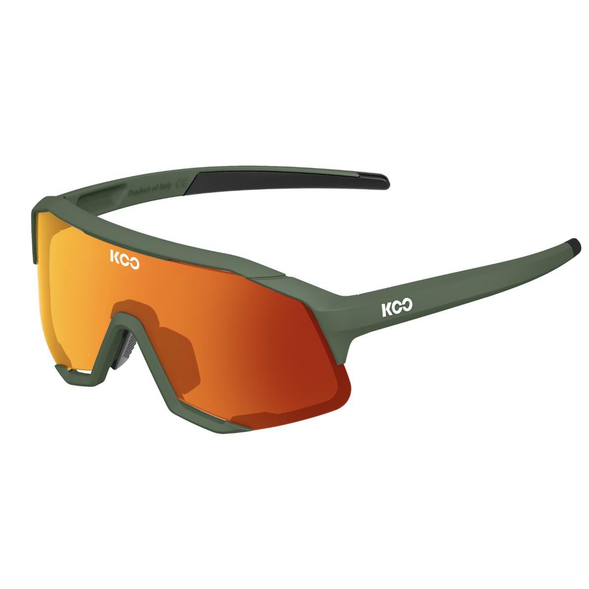 Koo Demo Cycling Sunglasses Green Matte w/ Orange Zeiss Lens