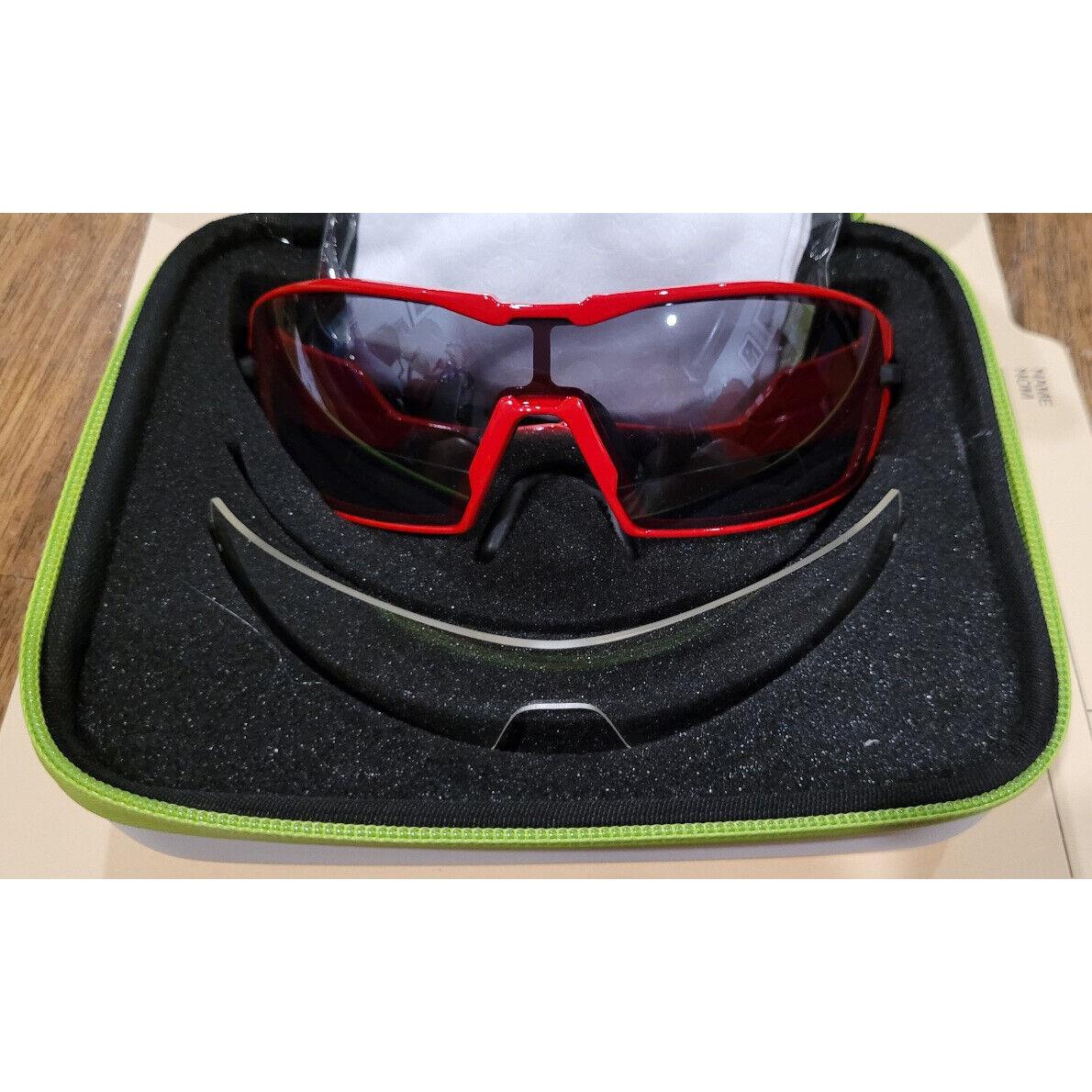 Red Koo Open Cycling Bike Sunglasses Smoke Gray + Clear Lens Retail