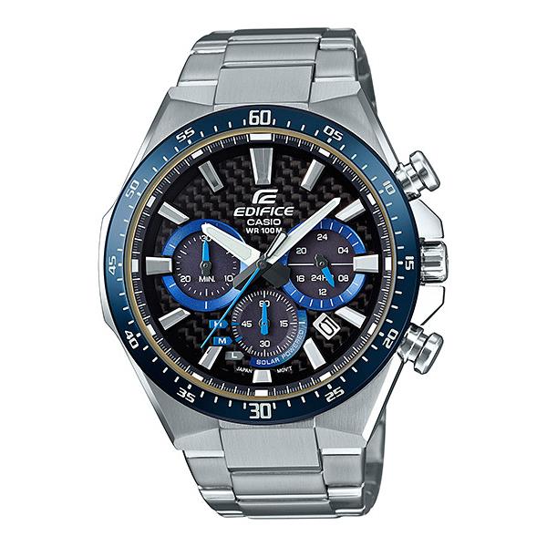 Casio Edifice Solar Powered Carbon Fiber Dial Stainless Steel Band EQS-800CDB-1B