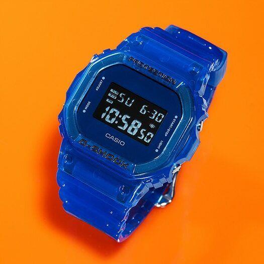 Casio G-shock Semi-transparent Blue Resin Band Casual Digital Watch DW-5600SB-2D