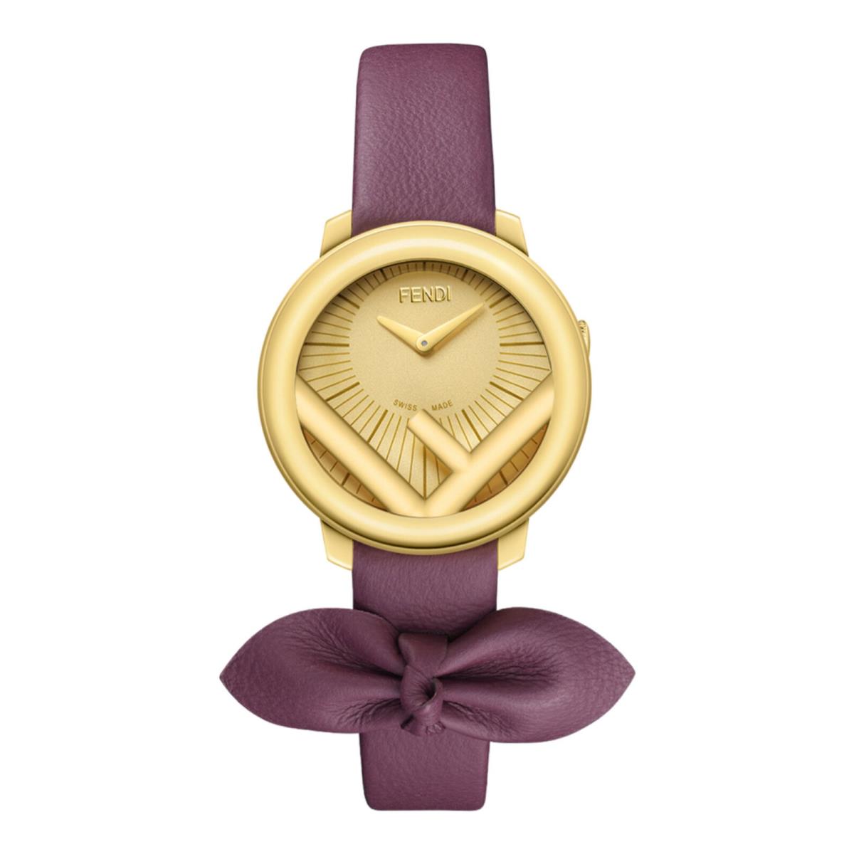 Fendi Womens Run Away Gold 28mm Strap Fashion Watch