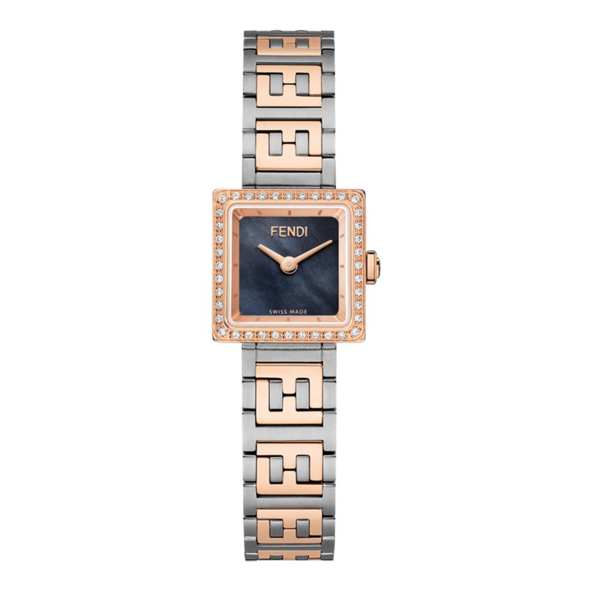 Fendi Womens Two Tone 16mm Bracelet Fashion Watch