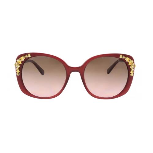 Fendi Coach Maroon Plastic Sunglasses with Tea Rose Detail