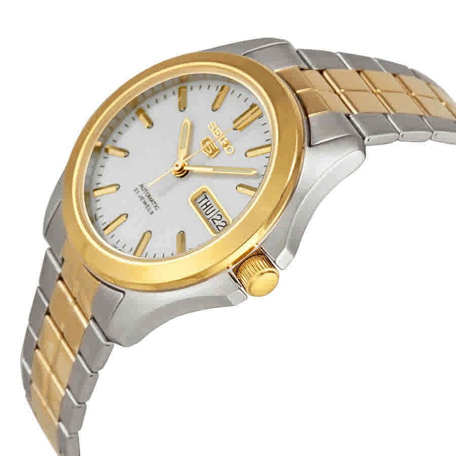 Seiko 5 Automatic Silver Dial Two-tone Men`s Watch SNKK94