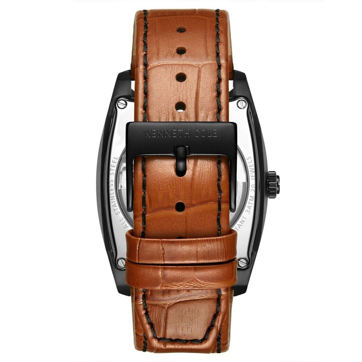 Kenneth Cole KC51083004 Men`s Automatic Brown Leather Strap Watch