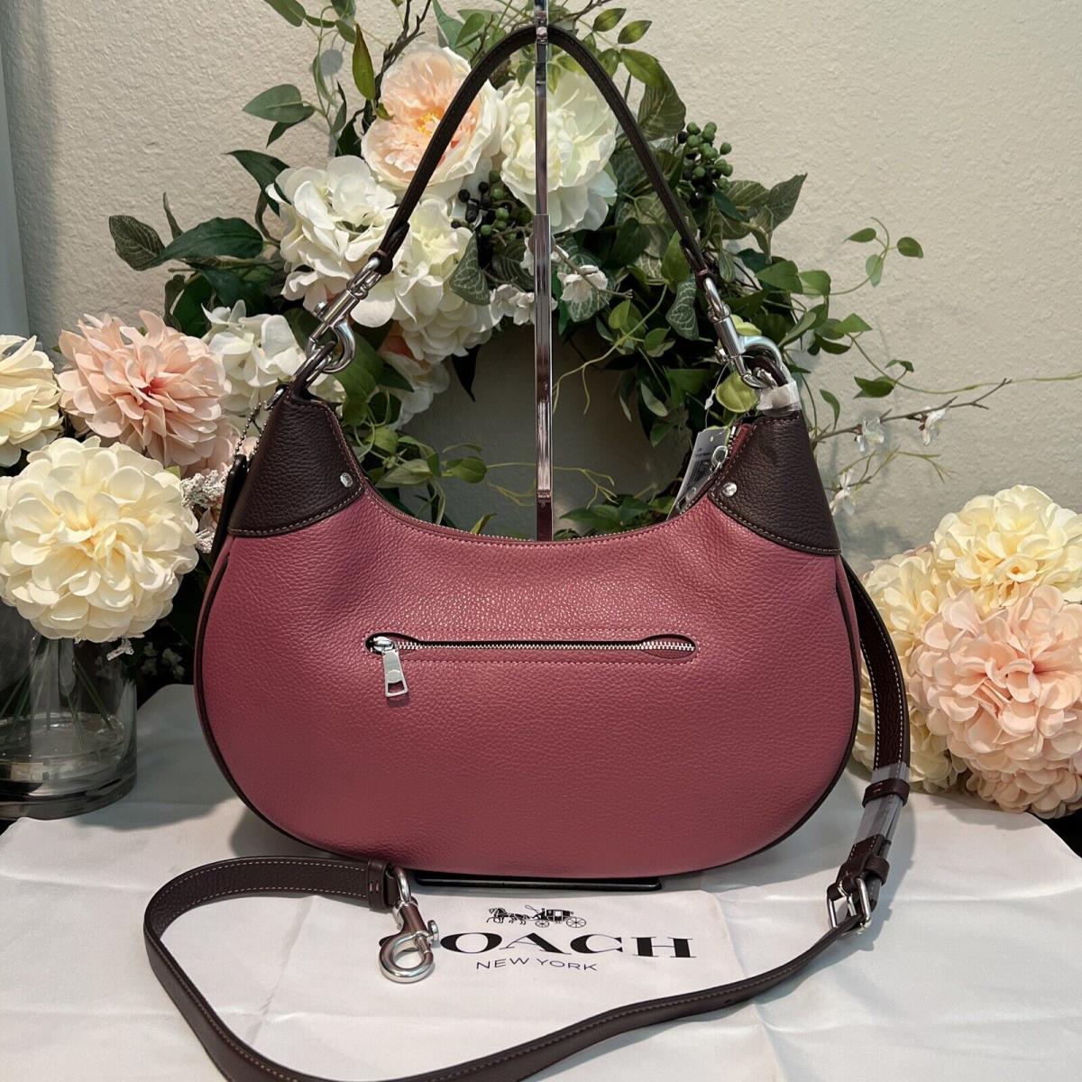 Coach Pebble Leather Mara Hobo Shoulder Bag W/crossbody Raspberry/wine/burgandy