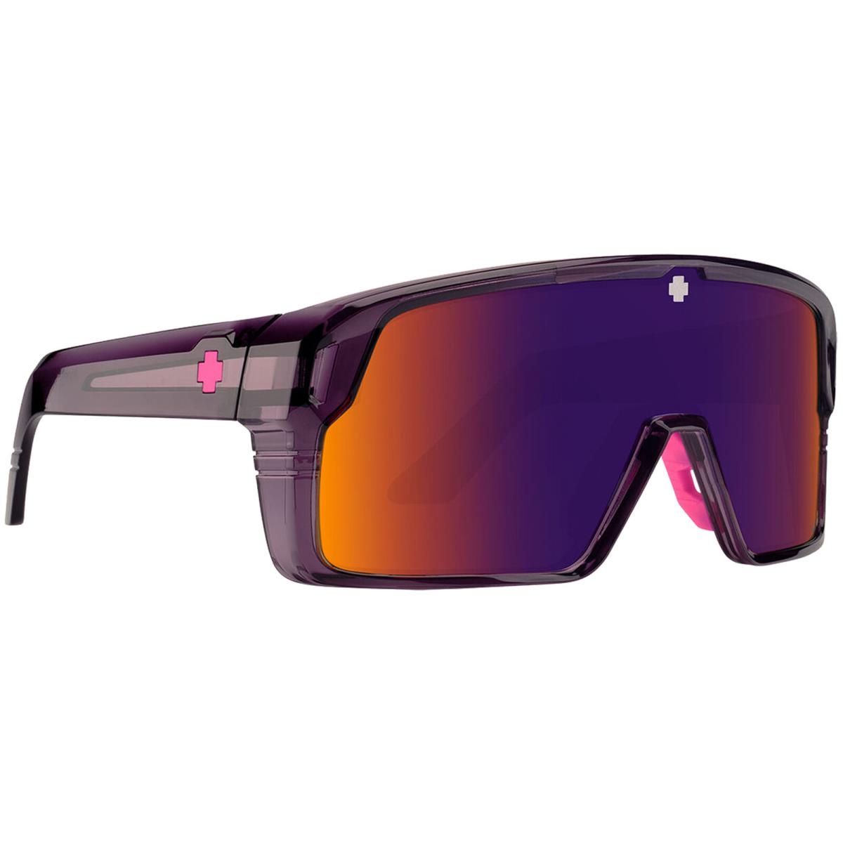 Spy Optics Monolith Sport Shield Sunglasses w/ Locking Hinges - Made in Taiwan Dk Purple/Gray Green & Dk Purple Spectra (190)