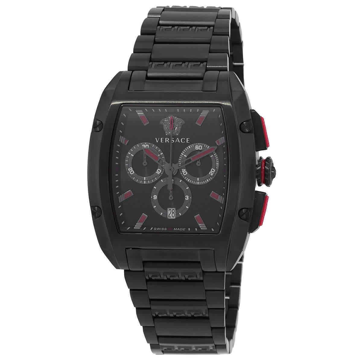 Versace Dominus Chronograph Quartz Black Dial Men`s Watch VE6H00623