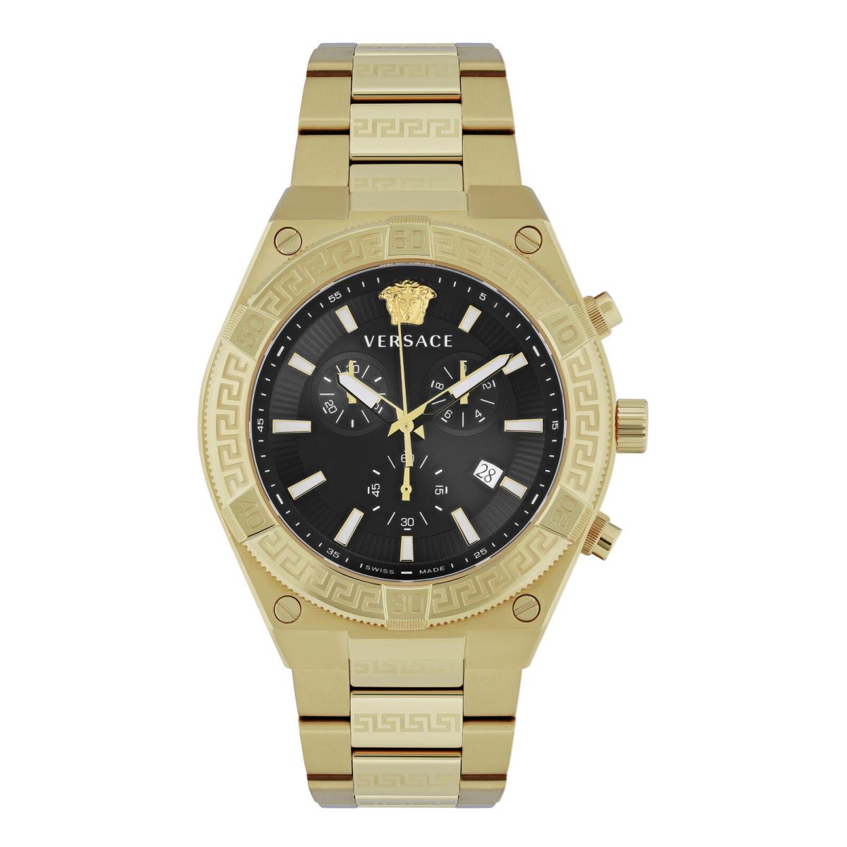 Versace Mens V-sporty Greca Gold 46mm Bracelet Fashion Watch